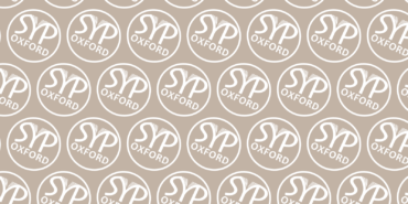 A beige background featuring a repeating pattern of the white SYP Oxford roundel.
